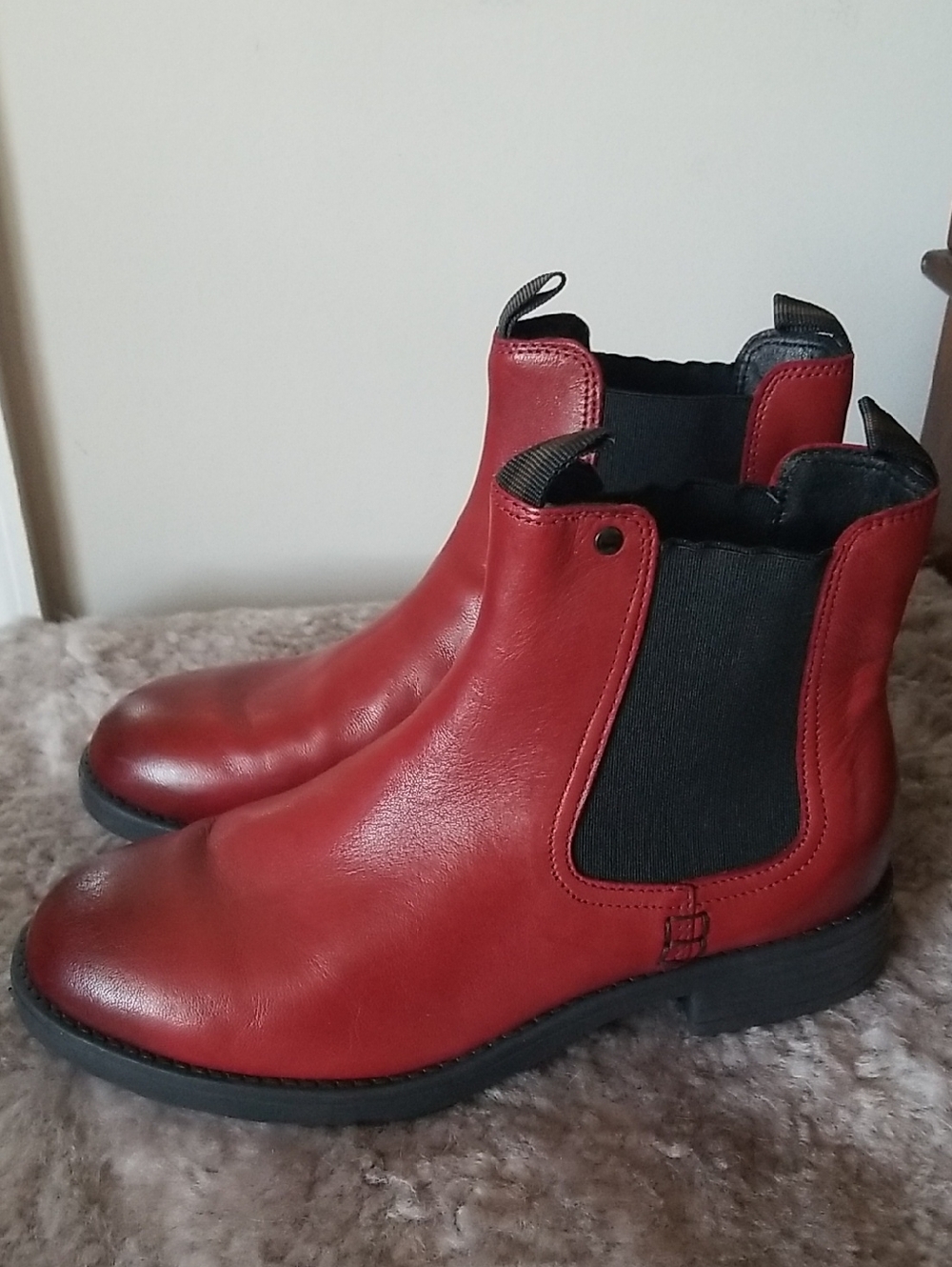 Red Genuine Leather Boots
